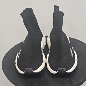 Balenciaga Black and White Women's Sock Sneakers